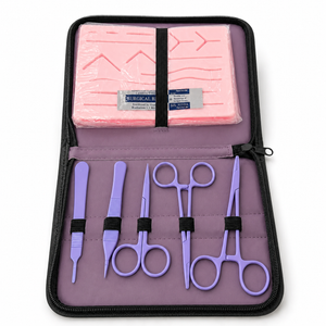 Kit de Cirugia menor 5 Piezas Incluye Pad De Silicon Para Practica, Kit De Diseccion