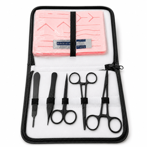 Kit de Cirugia menor 5 Piezas Incluye Pad De Silicon Para Practica, Kit De Diseccion
