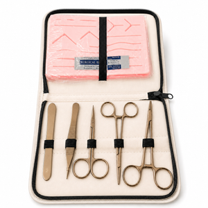 Kit de Cirugia menor 5 Piezas Incluye Pad De Silicon Para Practica, Kit De Diseccion