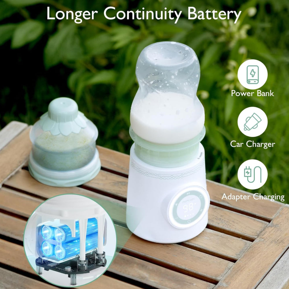 
                  
                    Calentador de botellas portátil de Momcozy, ideal para padres en movimiento que necesitan una solución práctica y eficiente para calentar la comida de su bebé en cualquier lugar.
                  
                