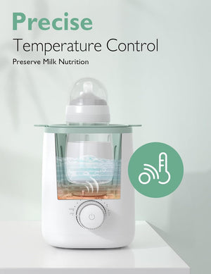 Momcozy Nutri: Calentador de Biberones 9 en 1 con Luz Nocturna, diseñado para proporcionar una solución versátil y conveniente para calentar biberones y alimentos para bebés. ¡Obtén un calentador multifuncional con luz nocturna integrada para facilitar las noches con tu bebé!