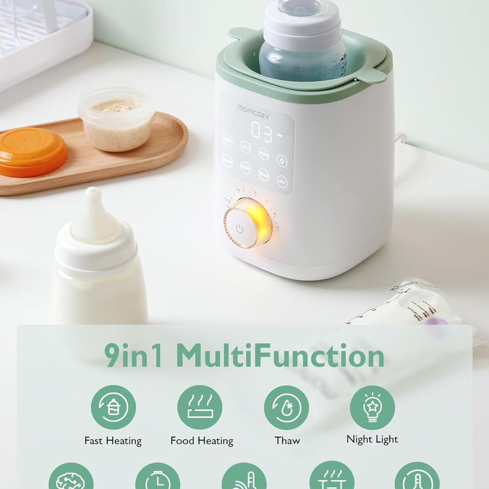 
                  
                    Momcozy Nutri: Calentador de Biberones 9 en 1 con Luz Nocturna, diseñado para proporcionar una solución versátil y conveniente para calentar biberones y alimentos para bebés. ¡Obtén un calentador multifuncional con luz nocturna integrada para facilitar las noches con tu bebé!
                  
                