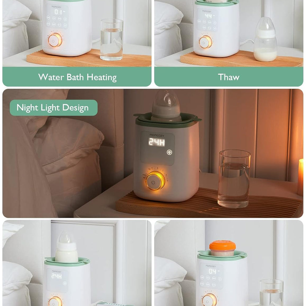 
                  
                    Momcozy Nutri: Calentador de Biberones 9 en 1 con Luz Nocturna, diseñado para proporcionar una solución versátil y conveniente para calentar biberones y alimentos para bebés. ¡Obtén un calentador multifuncional con luz nocturna integrada para facilitar las noches con tu bebé!
                  
                