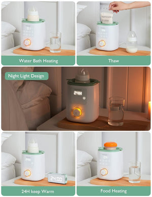 Momcozy Nutri: Calentador de Biberones 9 en 1 con Luz Nocturna, diseñado para proporcionar una solución versátil y conveniente para calentar biberones y alimentos para bebés. ¡Obtén un calentador multifuncional con luz nocturna integrada para facilitar las noches con tu bebé!