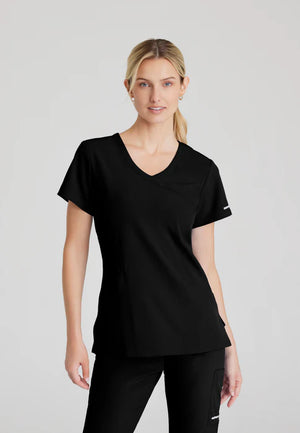 Color: Negro - vista frontal Camisa Mujer Cuello V Skechers en Medimed Honduras
