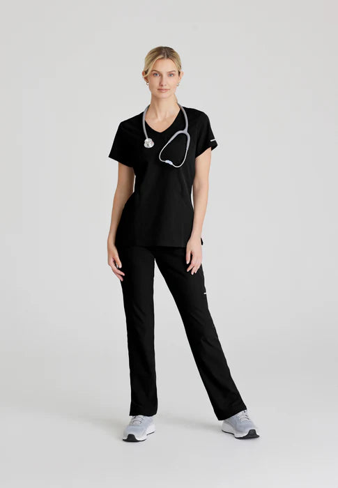 Color: Negro - vista lateral Camisa Mujer Cuello V Skechers en Medimed Honduras