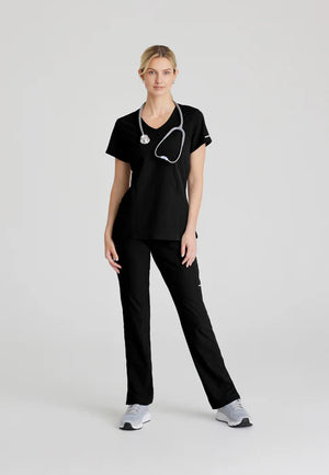 Color: Negro - vista lateral Camisa Mujer Cuello V Skechers en Medimed Honduras