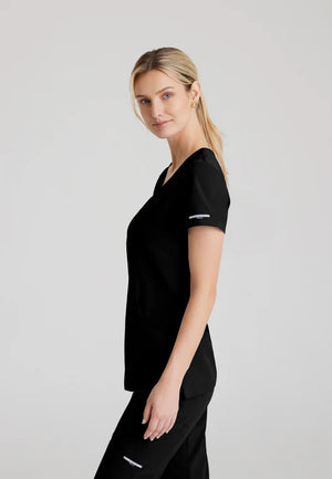 Color: Negro - vista posterior Camisa Mujer Cuello V Skechers en Medimed Honduras