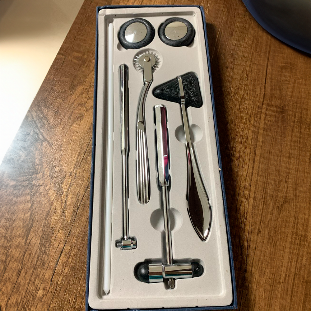 Adult Neurology Hammer Set Includes Wartenburg Pinwheel, Babinski Hammer, Taylor Hammer, Buck Hammer, Queen's Square Hammer, Neurology Kit 