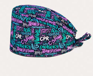 Gorro de quirofano ajustable con banda para el sudor, adecuado para hombres y mujeres