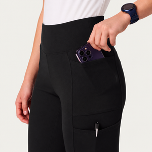 Color: Negro - vista detalle cintura yoga Pantalón Jaanuu Perri UltraSOFT en Medimed Honduras