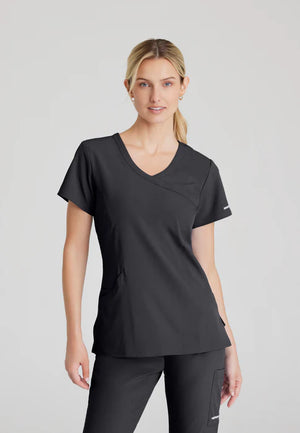 Color: Pewter - vista frontal Camisa Mujer Cuello V Skechers en Medimed Honduras