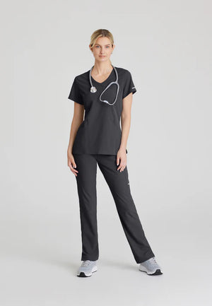 Color: Pewter - vista lateral Camisa Mujer Cuello V Skechers en Medimed Honduras