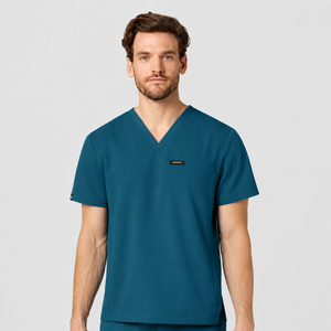 Color: Azul Caribe - vista frontal Camisa Jaanuu Platt 3 Bolsillos Clásico en Medimed Honduras