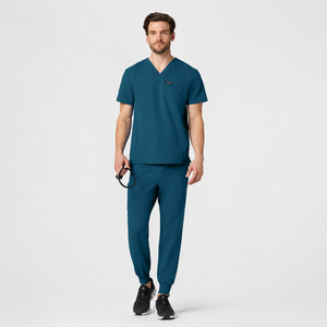 Color: Azul Caribe - vista lateral Camisa Jaanuu Platt 3 Bolsillos Clásico en Medimed Honduras