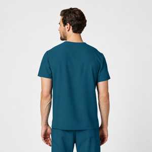 Color: Azul Caribe - vista detalle bolsillos Camisa Jaanuu Platt Clásico en Medimed Honduras