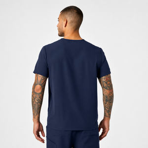 Color: Azul Marino - vista detalle bolsillos Camisa Jaanuu Platt Clásico en Medimed Honduras