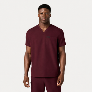 Color: Vino - vista frontal Camisa Jaanuu Platt 3 Bolsillos Clásico en Medimed Honduras