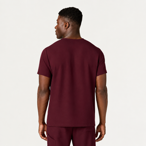 Color: Vino - vista detalle bolsillos Camisa Jaanuu Platt Clásico en Medimed Honduras