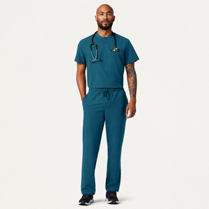 Color: Azul Caribe - vista lateral Pantalón Jaanuu Rhodes Pierna Recta en Medimed Honduras