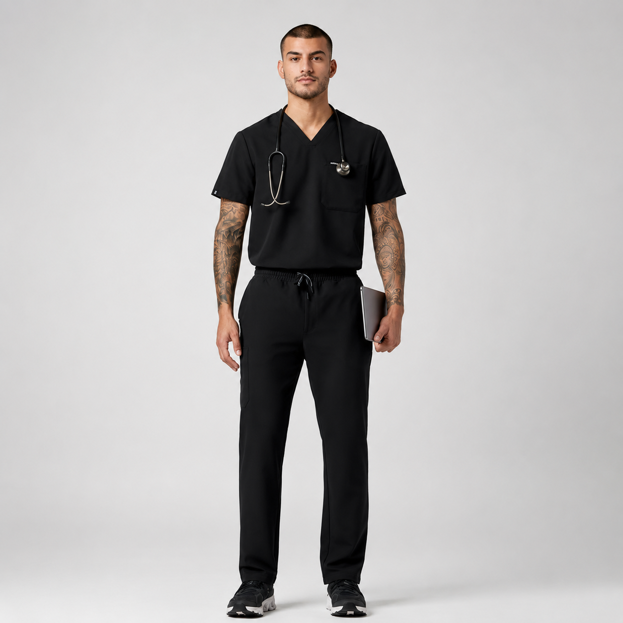 Color: Negro - vista lateral Pantalón Jaanuu Rhodes Pierna Recta en Medimed Honduras