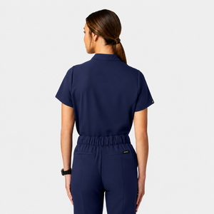 Color: Azul Marino - vista posterior Camisa Jaanuu Savi Cuello Alto en Medimed Honduras