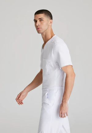 Color: Blanco - vista posterior Camisa Skechers Structure Cuello V Hombre en Medimed Honduras