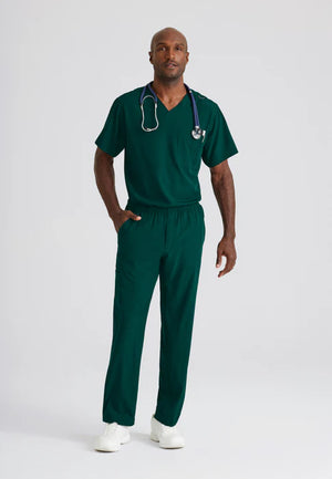 Color: Verde Hunter - vista lateral Camisa Skechers Structure Cuello V Hombre en Medimed Honduras