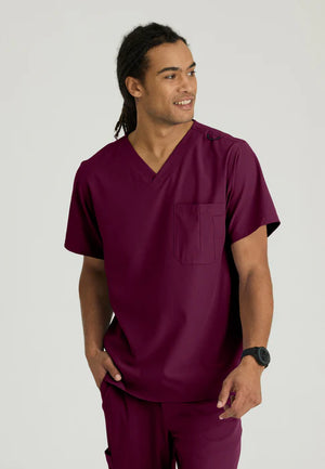 Color: Vino - vista frontal Camisa Skechers Structure Cuello V Hombre en Medimed Honduras