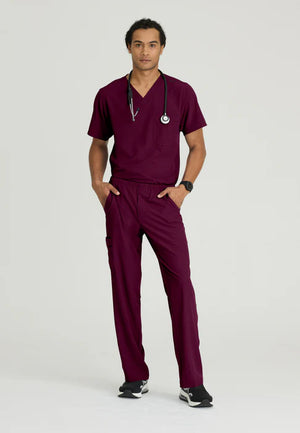 Color: Vino - vista lateral Camisa Skechers Structure Cuello V Hombre en Medimed Honduras