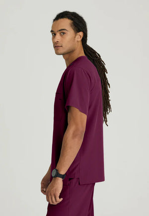 Color: Vino - vista posterior Camisa Skechers Structure Cuello V Hombre en Medimed Honduras