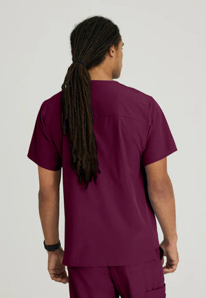 Color: Vino - detalle Camisa Skechers Structure Cuello V Hombre en Medimed Honduras