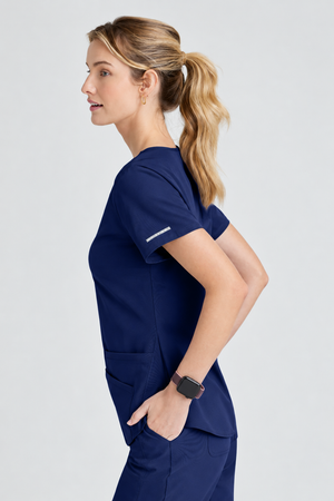 Color: Azul Marino - vista 4 Camisa Médica Skechers Breeze en Medimed Honduras