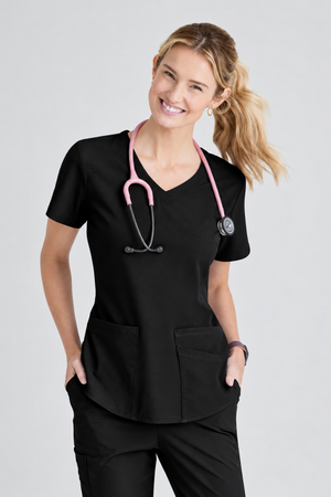 Color: Negro - vista 1 Camisa Médica Skechers Breeze en Medimed Honduras