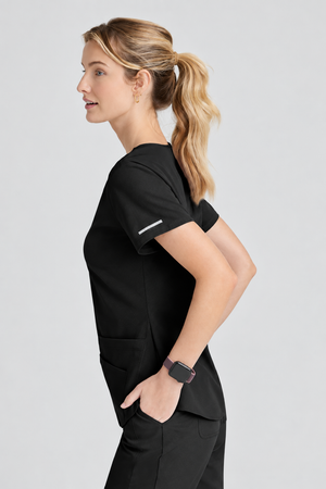 Color: Negro - vista 2 Camisa Médica Skechers Breeze en Medimed Honduras