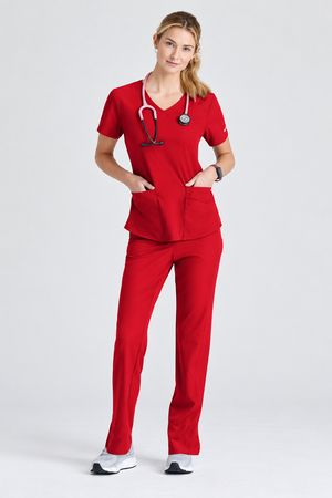 Color: Rojo - vista 2 Camisa Médica Skechers Breeze en Medimed Honduras