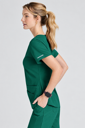Color: Verde Hunter - vista 3 Camisa Médica Skechers Breeze en Medimed Honduras