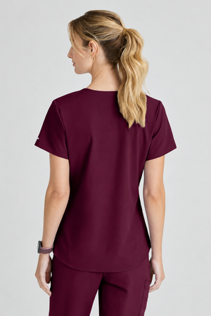 Color: Vino - vista 3 Camisa Médica Skechers Breeze en Medimed Honduras