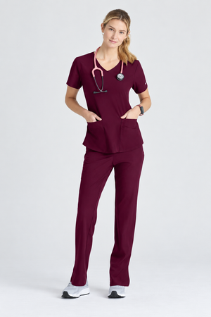 Color: Vino - vista 4 Camisa Médica Skechers Breeze en Medimed Honduras