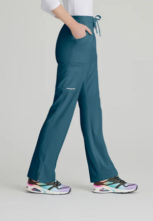 Color: Azul Caribe - vista posterior Pantalon Mujer 3 Bolsillos Skechers en Medimed Honduras