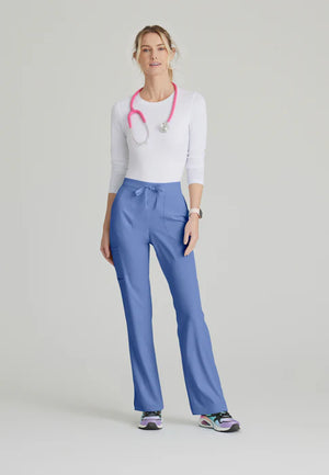 Color: Azul Cielo - vista lateral Pantalon Mujer 3 Bolsillos Skechers en Medimed Honduras