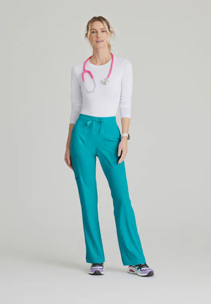 Color: Verde Azulado - vista lateral Pantalon Mujer 3 Bolsillos Skechers en Medimed Honduras