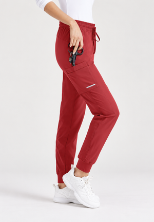 Color: Rojo Intenso - vista 2 Pantalón Jogger 4 Bolsillos Skechers Theory en Medimed Honduras