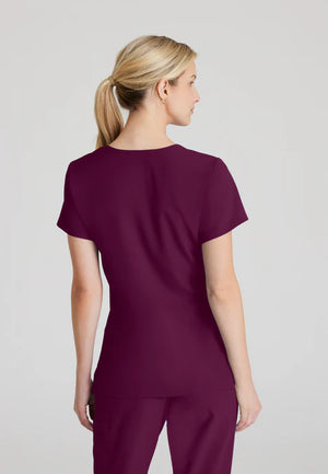 Color: Vino - detalle Camisa Mujer Cuello V Skechers en Medimed Honduras
