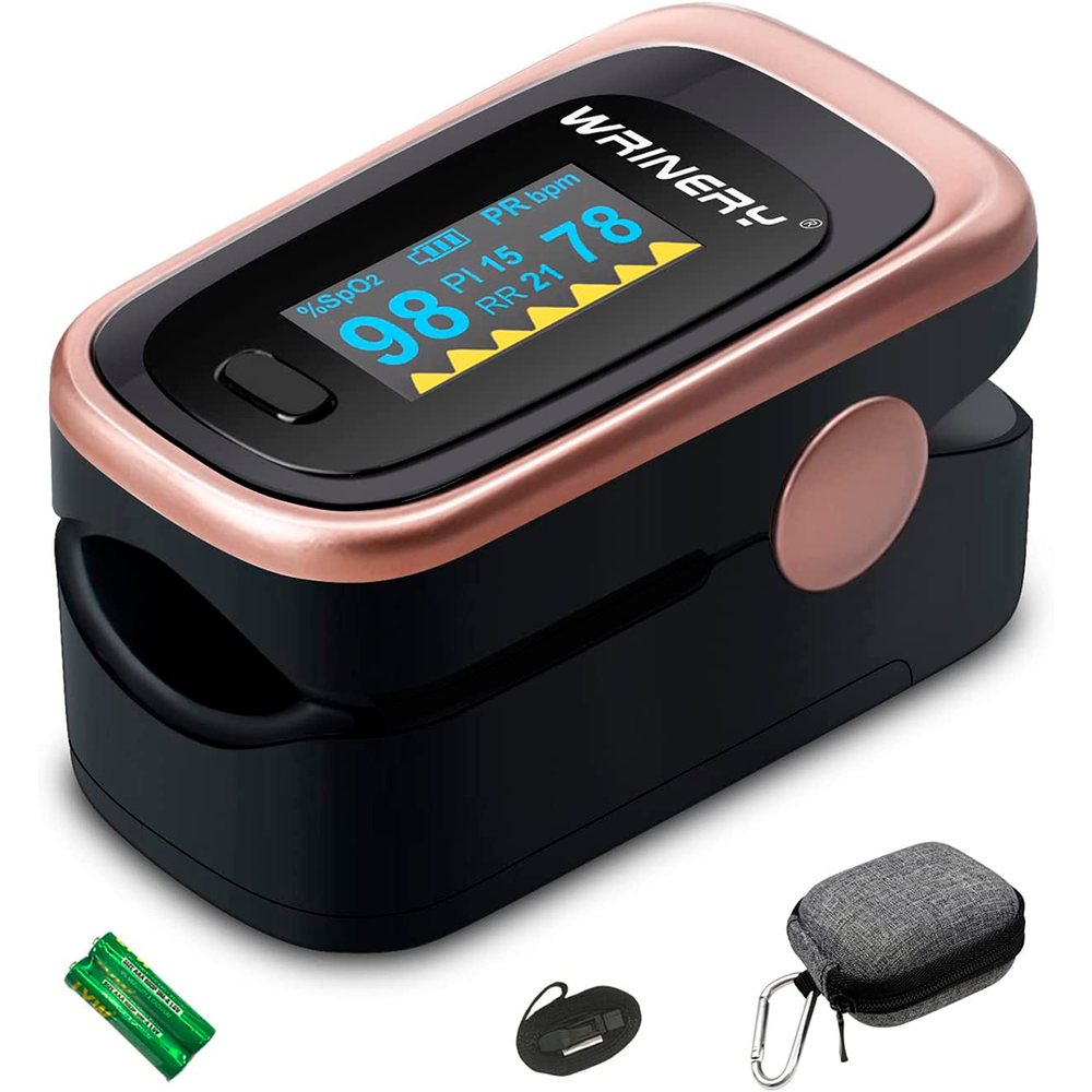 Oximeter Oxygen Saturation Monitor (O2), Pulse Oximeter, Oxygen Monitor, Battery Operated OLED Portable Oximetry, with Hanging Strip