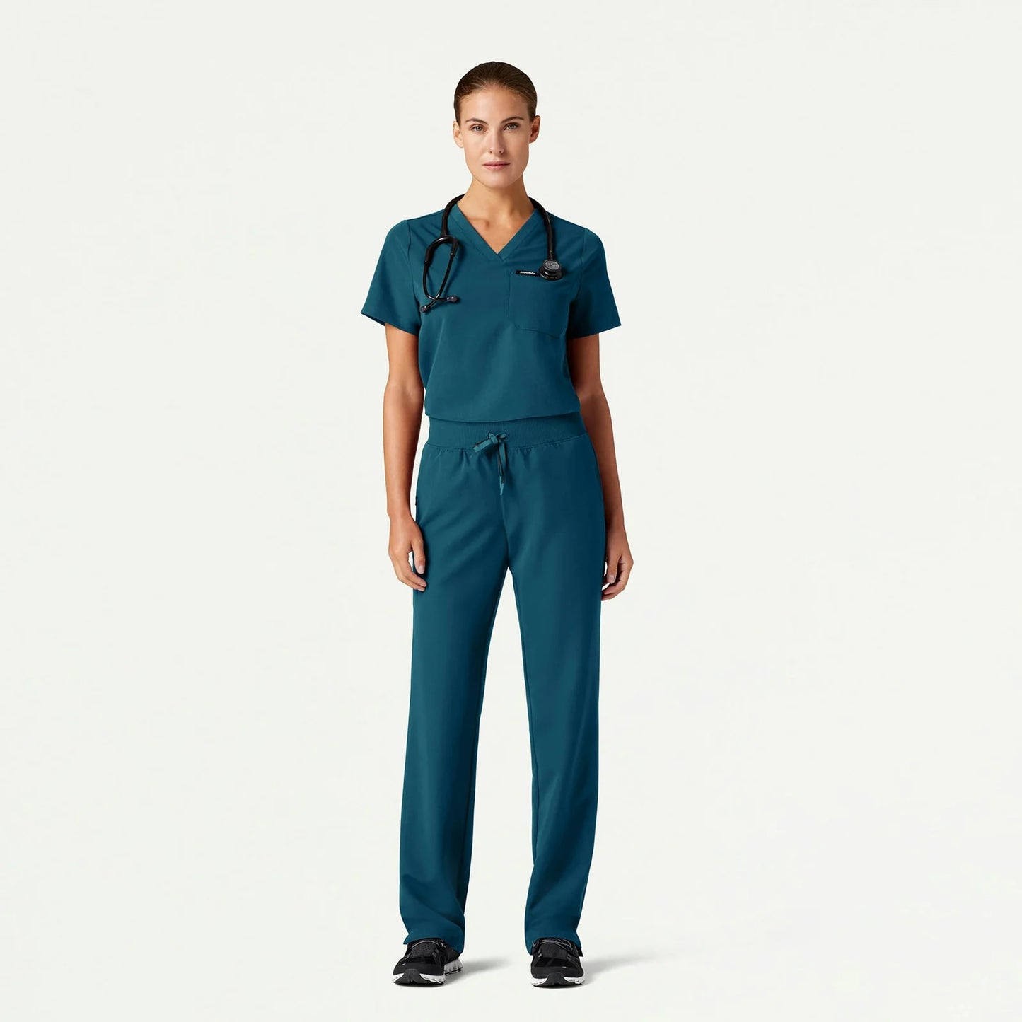 Color: Azul Caribe - vista lateral Pantalon Jaanuu Xenos Cintura Elastica en Medimed Honduras