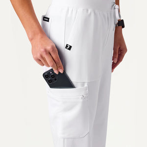 Color: Blanco - vista lateral Pantalon Jaanuu Xenos Cintura Elastica en Medimed Honduras