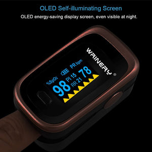 Oximeter Oxygen Saturation Monitor (O2), Pulse Oximeter, Oxygen Monitor, Battery Operated OLED Portable Oximetry, with Hanging Strip