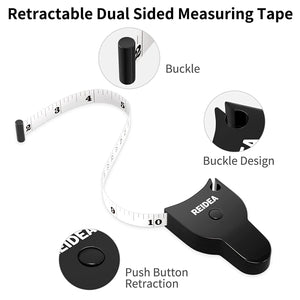 60 Inch Body Tape Measure, Locking Pin and Retractable Button, Ergonomic and Portable Design