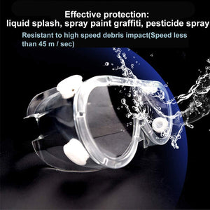 Gafas protectoras antiemaño con lentes transparentes de visión amplia, ajustables, protección contra salpicaduras químicas, gafas suaves y ligeras
